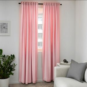IKEA SANELA curtains pink 55 by 96 very clean good condition